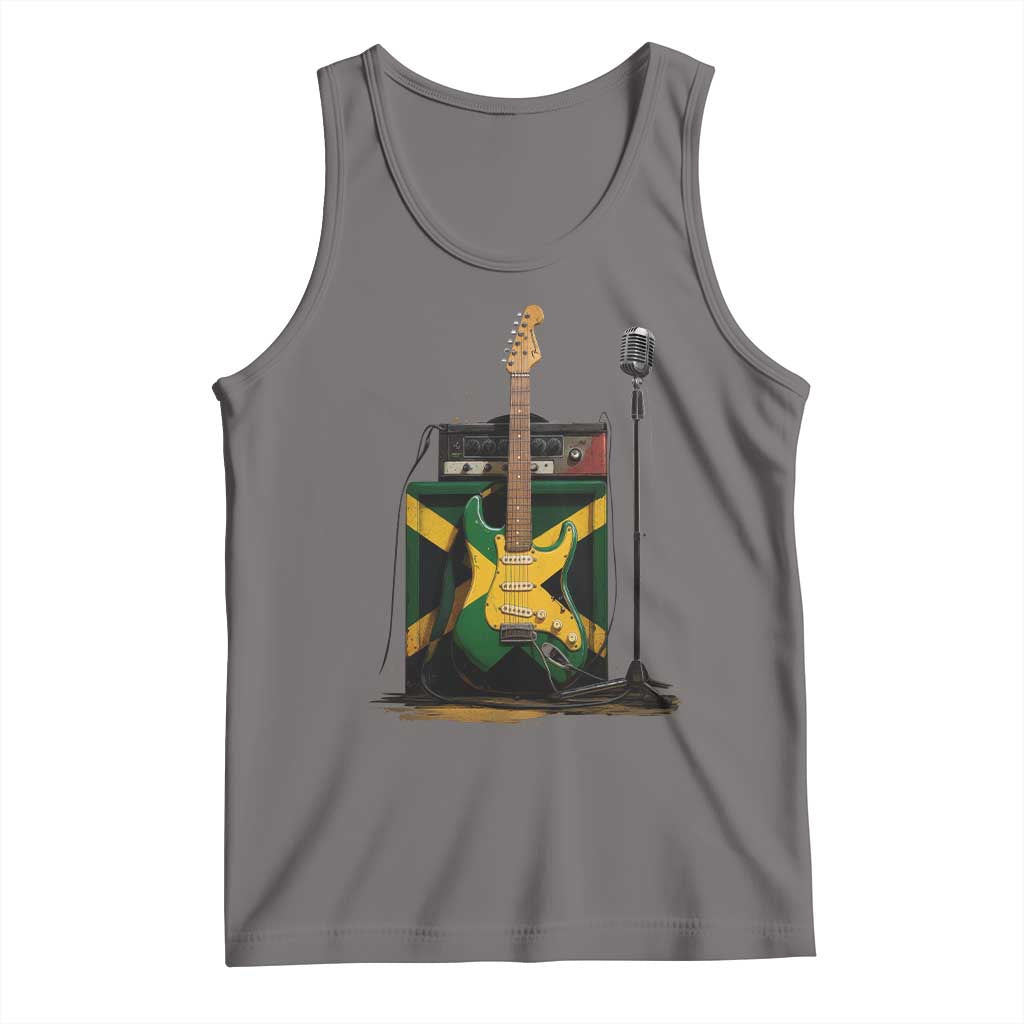 Reggae Guitar Jamaican Flag Amp Microphone Music Lover Tank Top - Wonder Print Shop