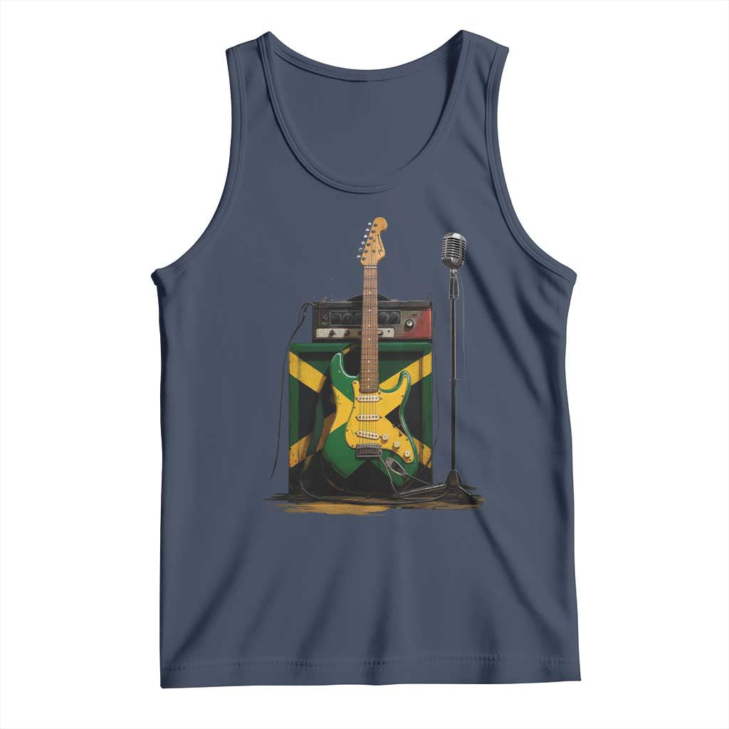 Reggae Guitar Jamaican Flag Amp Microphone Music Lover Tank Top - Wonder Print Shop