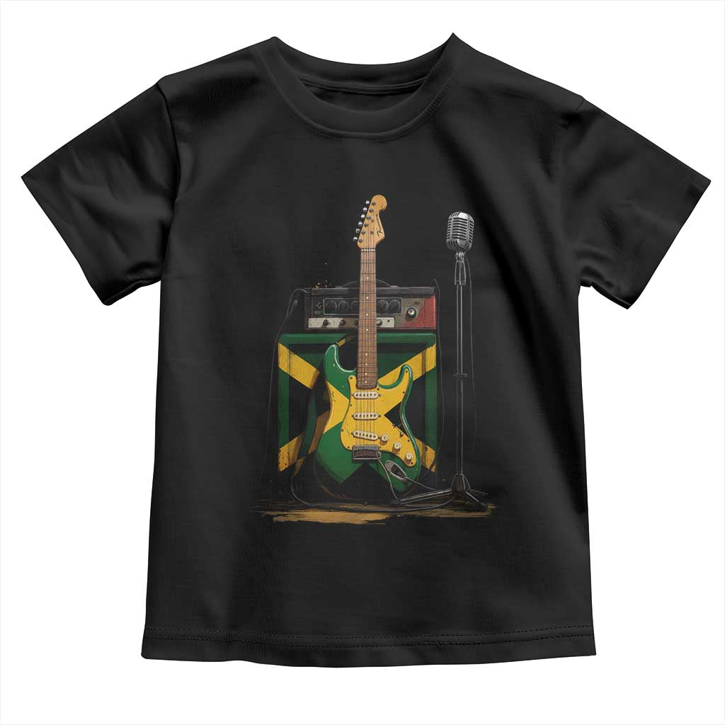 Reggae Guitar Jamaican Flag Amp Microphone Music Lover Toddler T Shirt - Wonder Print Shop