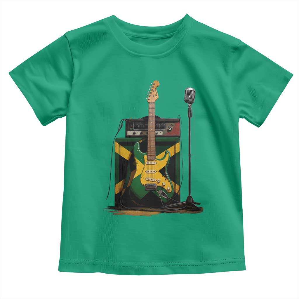 Reggae Guitar Jamaican Flag Amp Microphone Music Lover Toddler T Shirt - Wonder Print Shop