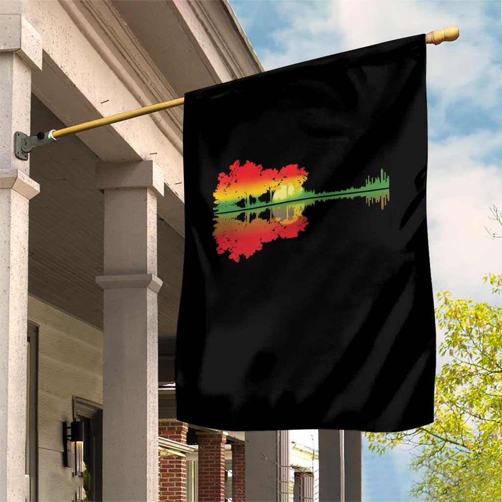Reggae Music Guitar Lake Shadow Jamaica Rasta Garden Flag - Wonder Print Shop