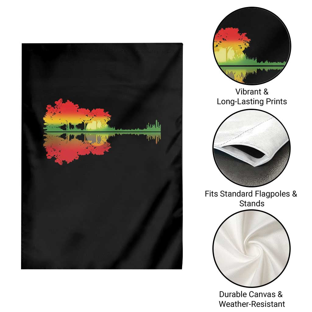 Reggae Music Guitar Lake Shadow Jamaica Rasta Garden Flag - Wonder Print Shop