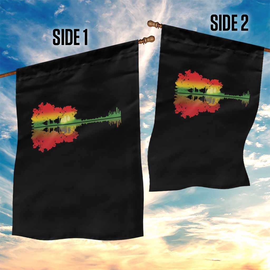 Reggae Music Guitar Lake Shadow Jamaica Rasta Garden Flag - Wonder Print Shop