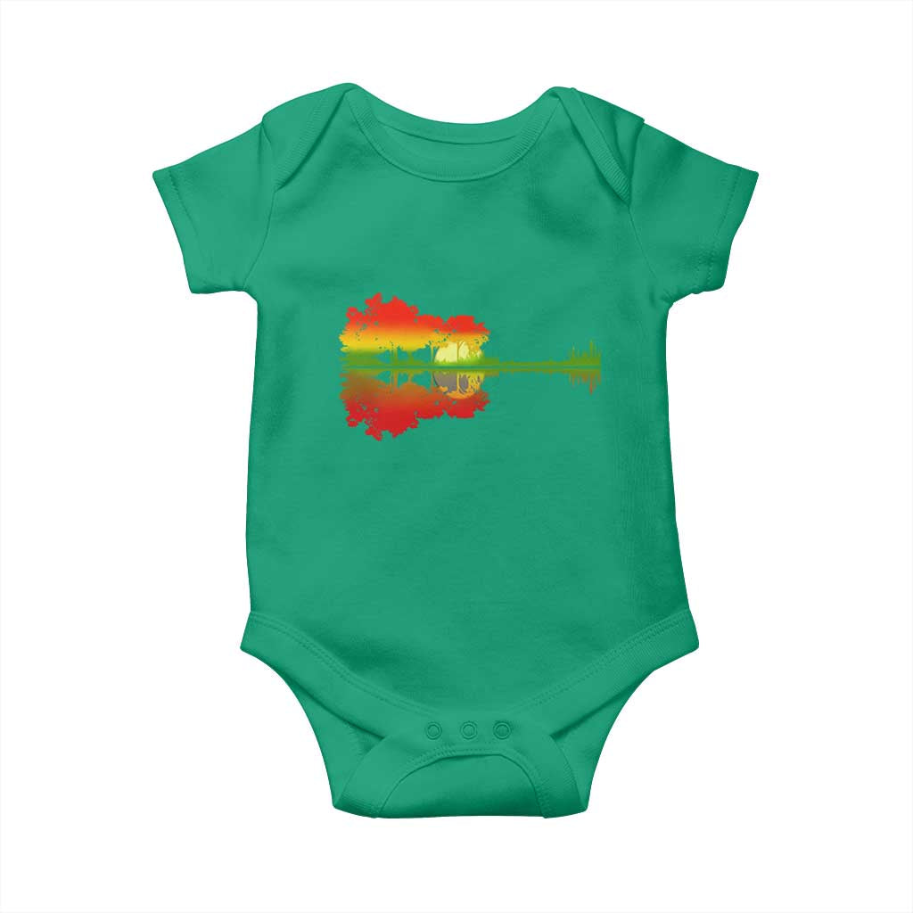 Reggae Music Guitar Lake Shadow Jamaica Rasta Baby Onesie - Wonder Print Shop