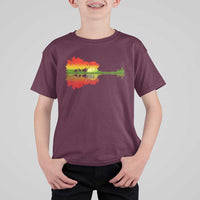 Reggae Music Guitar Lake Shadow Jamaica Rasta T Shirt For Kid - Wonder Print Shop