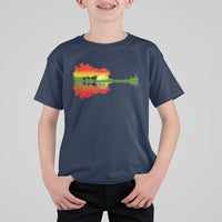 Reggae Music Guitar Lake Shadow Jamaica Rasta T Shirt For Kid - Wonder Print Shop
