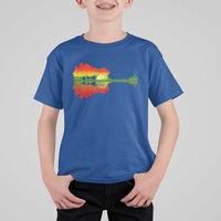 Reggae Music Guitar Lake Shadow Jamaica Rasta T Shirt For Kid - Wonder Print Shop