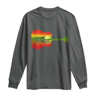 Reggae Music Guitar Lake Shadow Jamaica Rasta Long Sleeve Shirt - Wonder Print Shop