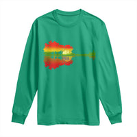 Reggae Music Guitar Lake Shadow Jamaica Rasta Long Sleeve Shirt - Wonder Print Shop