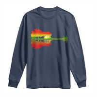 Reggae Music Guitar Lake Shadow Jamaica Rasta Long Sleeve Shirt - Wonder Print Shop