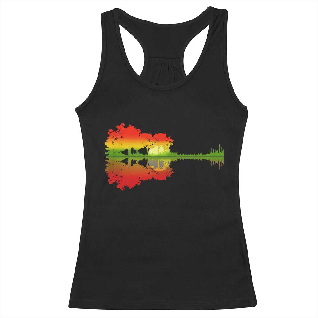 Reggae Music Guitar Lake Shadow Jamaica Rasta Racerback Tank Top - Wonder Print Shop