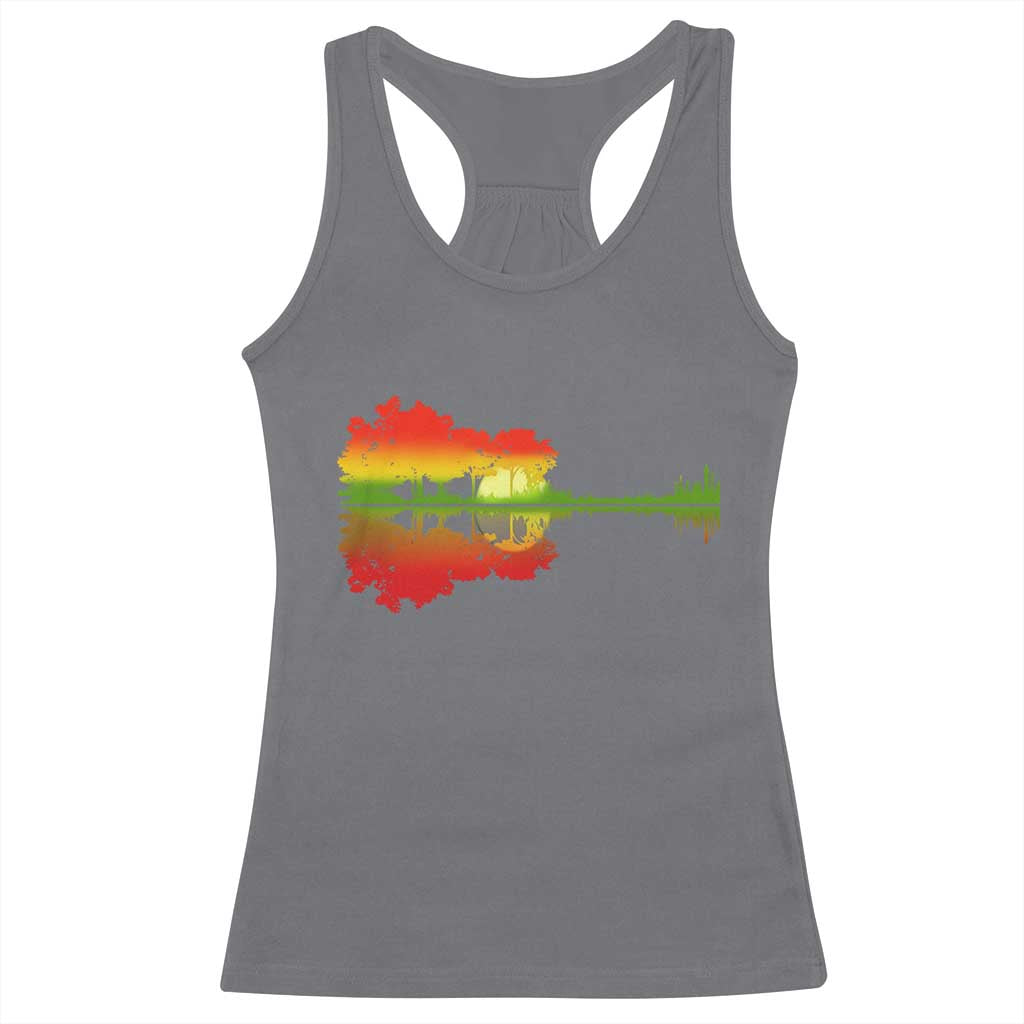 Reggae Music Guitar Lake Shadow Jamaica Rasta Racerback Tank Top - Wonder Print Shop