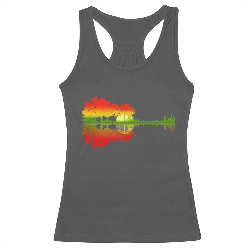 Reggae Music Guitar Lake Shadow Jamaica Rasta Racerback Tank Top - Wonder Print Shop