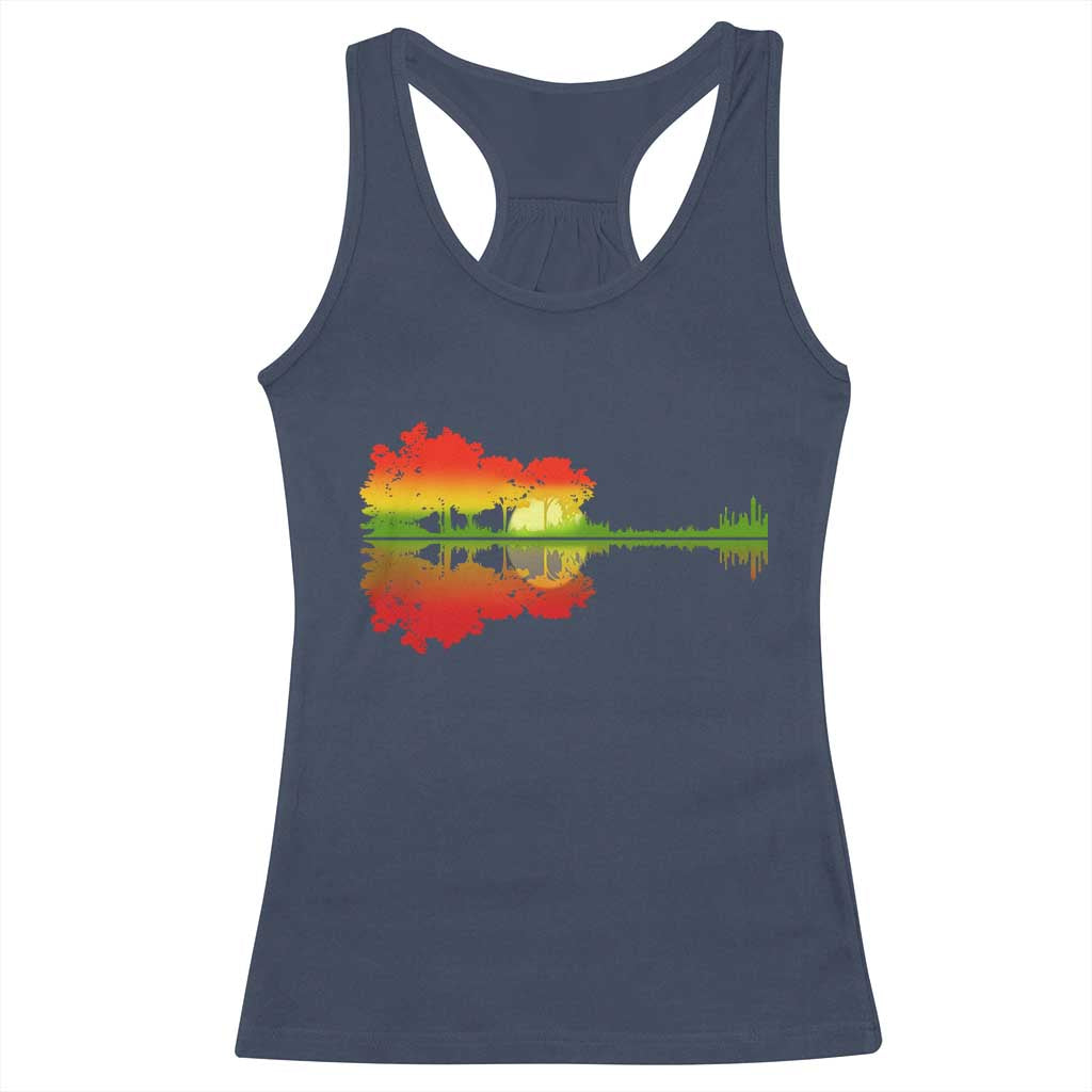 Reggae Music Guitar Lake Shadow Jamaica Rasta Racerback Tank Top - Wonder Print Shop