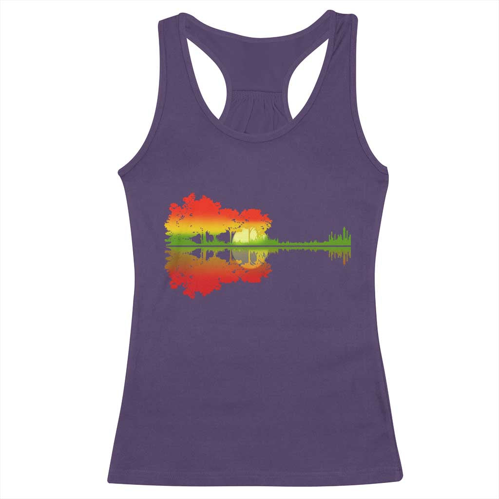 Reggae Music Guitar Lake Shadow Jamaica Rasta Racerback Tank Top - Wonder Print Shop