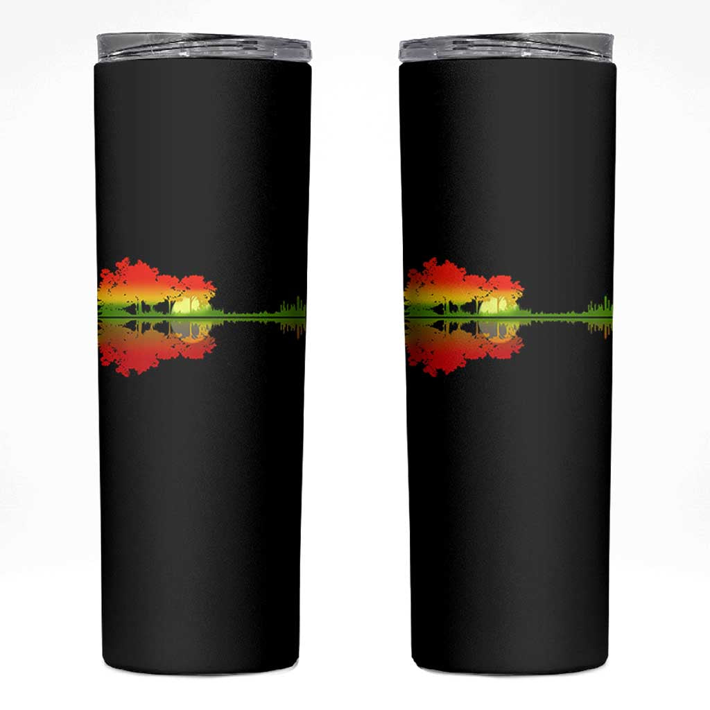 Reggae Music Guitar Lake Shadow Jamaica Rasta Skinny Tumbler - Wonder Print Shop