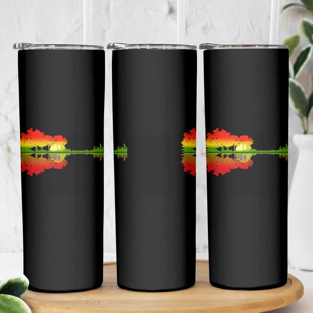 Reggae Music Guitar Lake Shadow Jamaica Rasta Skinny Tumbler - Wonder Print Shop