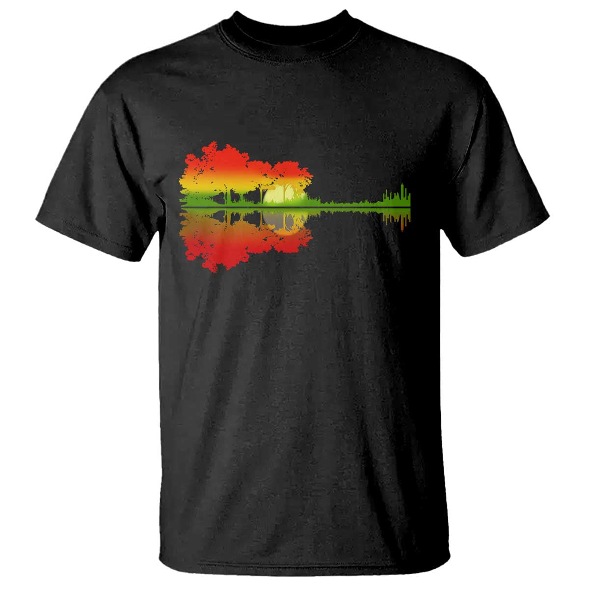 Reggae Music Guitar Lake Shadow Jamaica Rasta T Shirt - Wonder Print Shop
