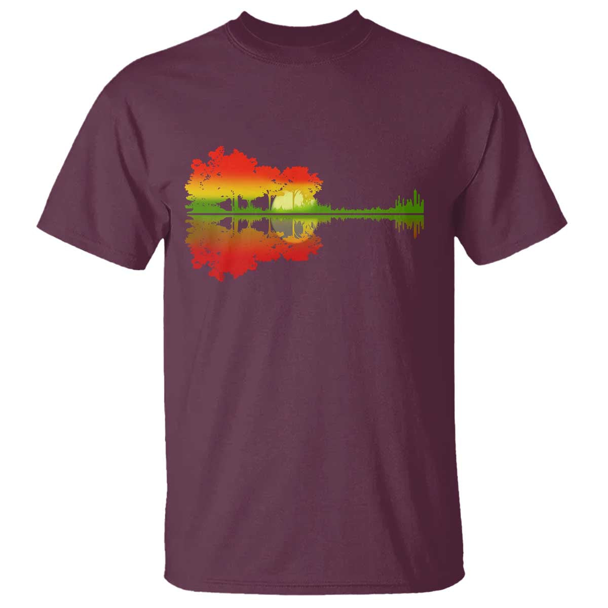 Reggae Music Guitar Lake Shadow Jamaica Rasta T Shirt - Wonder Print Shop