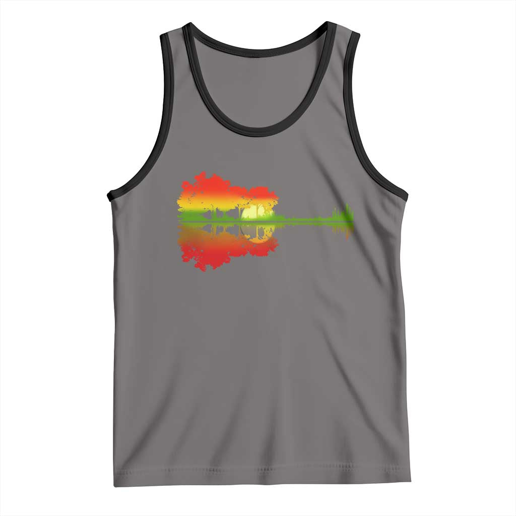 Reggae Music Guitar Lake Shadow Jamaica Rasta Tank Top - Wonder Print Shop