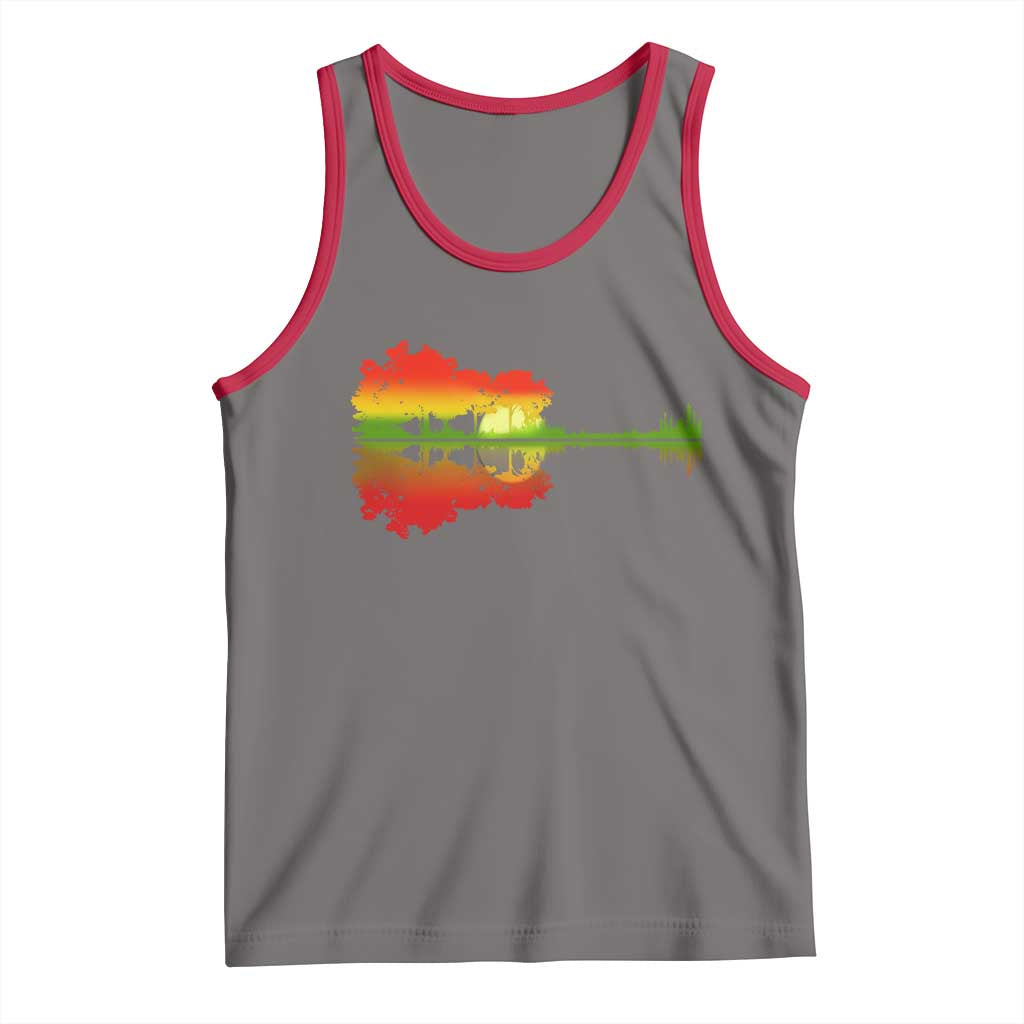 Reggae Music Guitar Lake Shadow Jamaica Rasta Tank Top - Wonder Print Shop