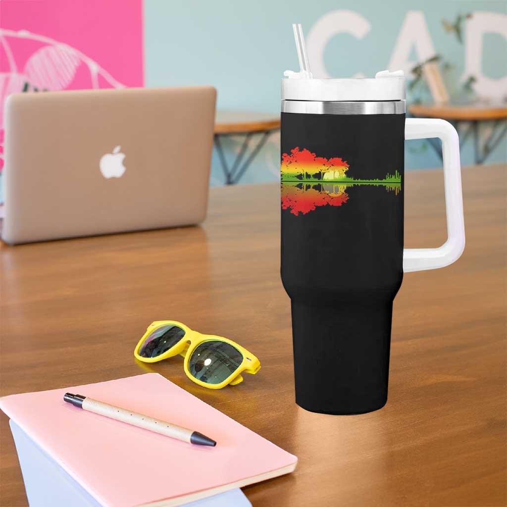Reggae Music Guitar Lake Shadow Jamaica Rasta Tumbler With Handle - Wonder Print Shop
