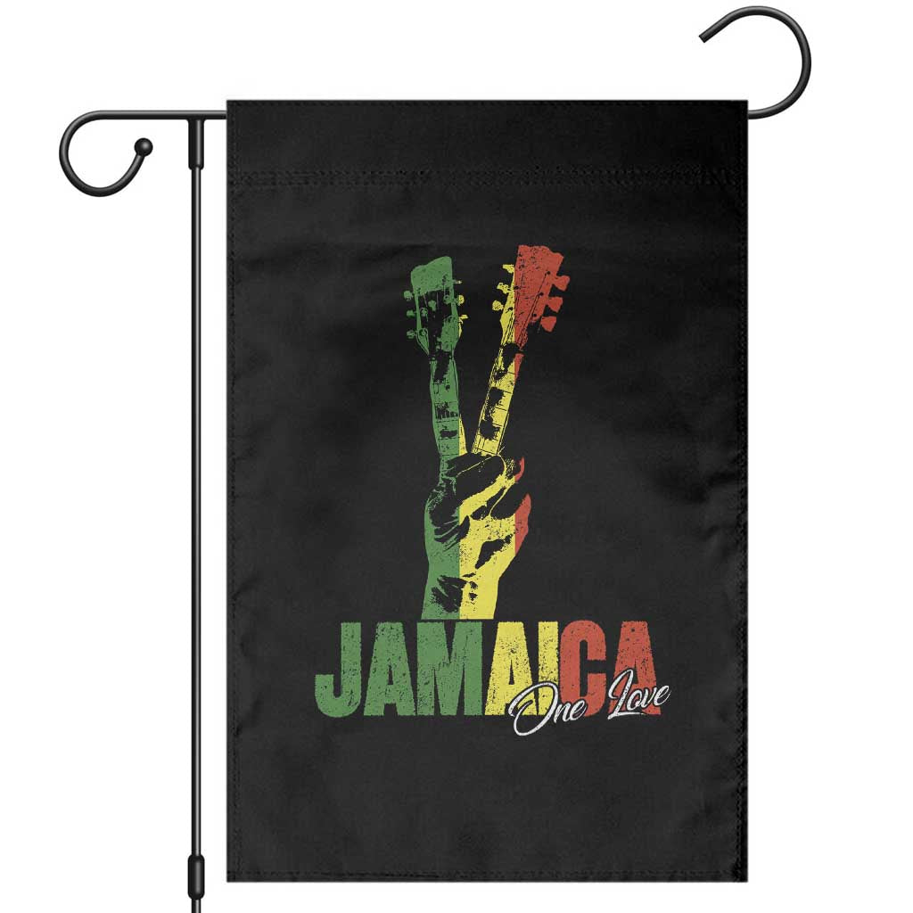 Funny Jamaica One Love Reggae Music Garden Flag Rasta Peace Hand Guitar - Wonder Print Shop