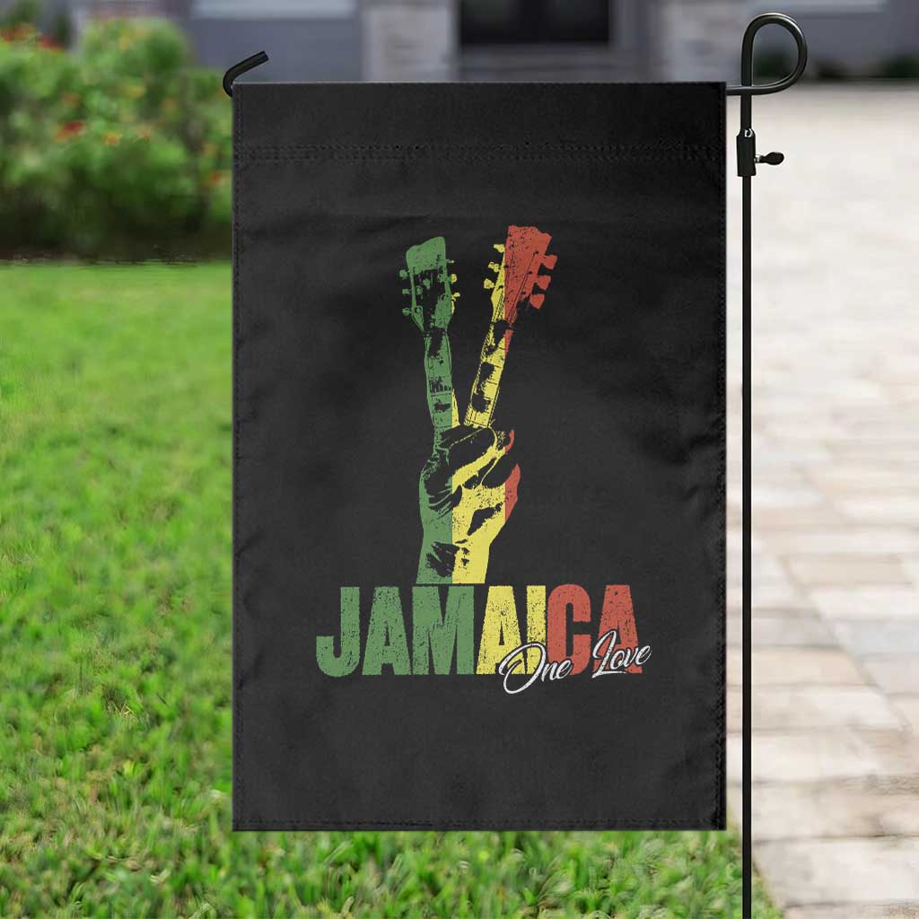 Funny Jamaica One Love Reggae Music Garden Flag Rasta Peace Hand Guitar - Wonder Print Shop