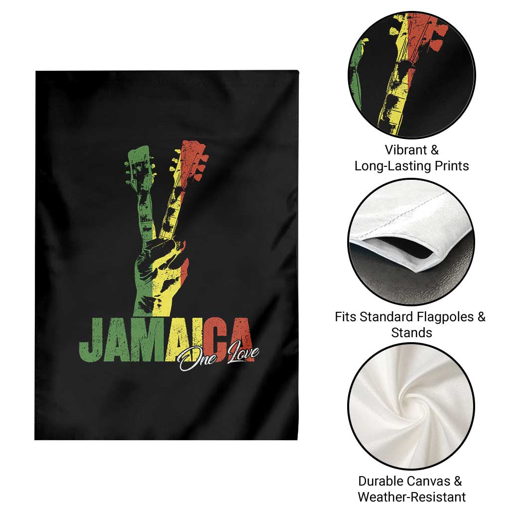 Funny Jamaica One Love Reggae Music Garden Flag Rasta Peace Hand Guitar - Wonder Print Shop