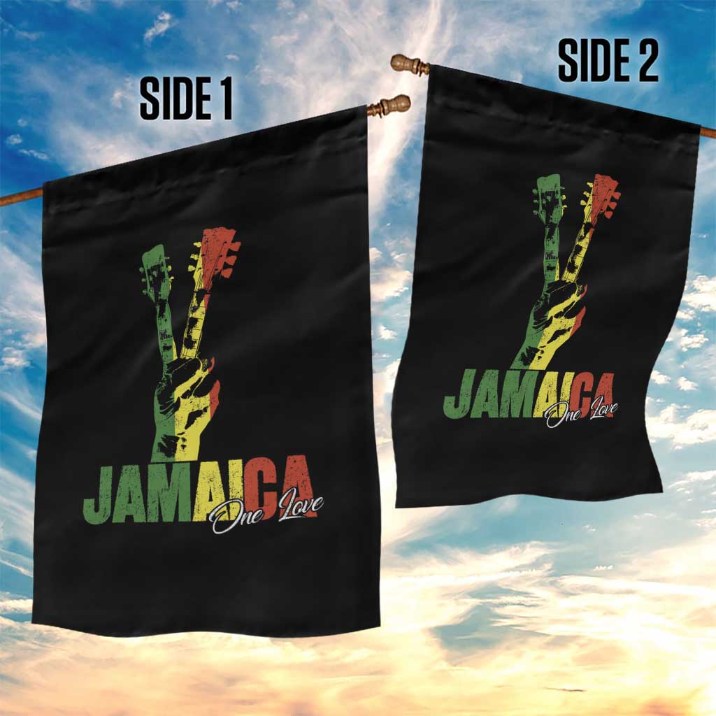 Funny Jamaica One Love Reggae Music Garden Flag Rasta Peace Hand Guitar - Wonder Print Shop