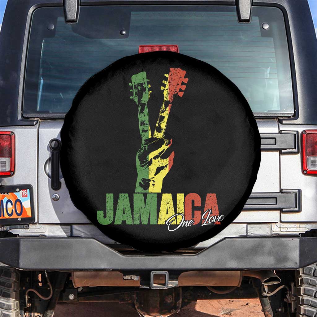 Jamaica One Love Reggae Music Spare Tire Cover Rasta Peace Hand Guitar - Wonder Print Shop