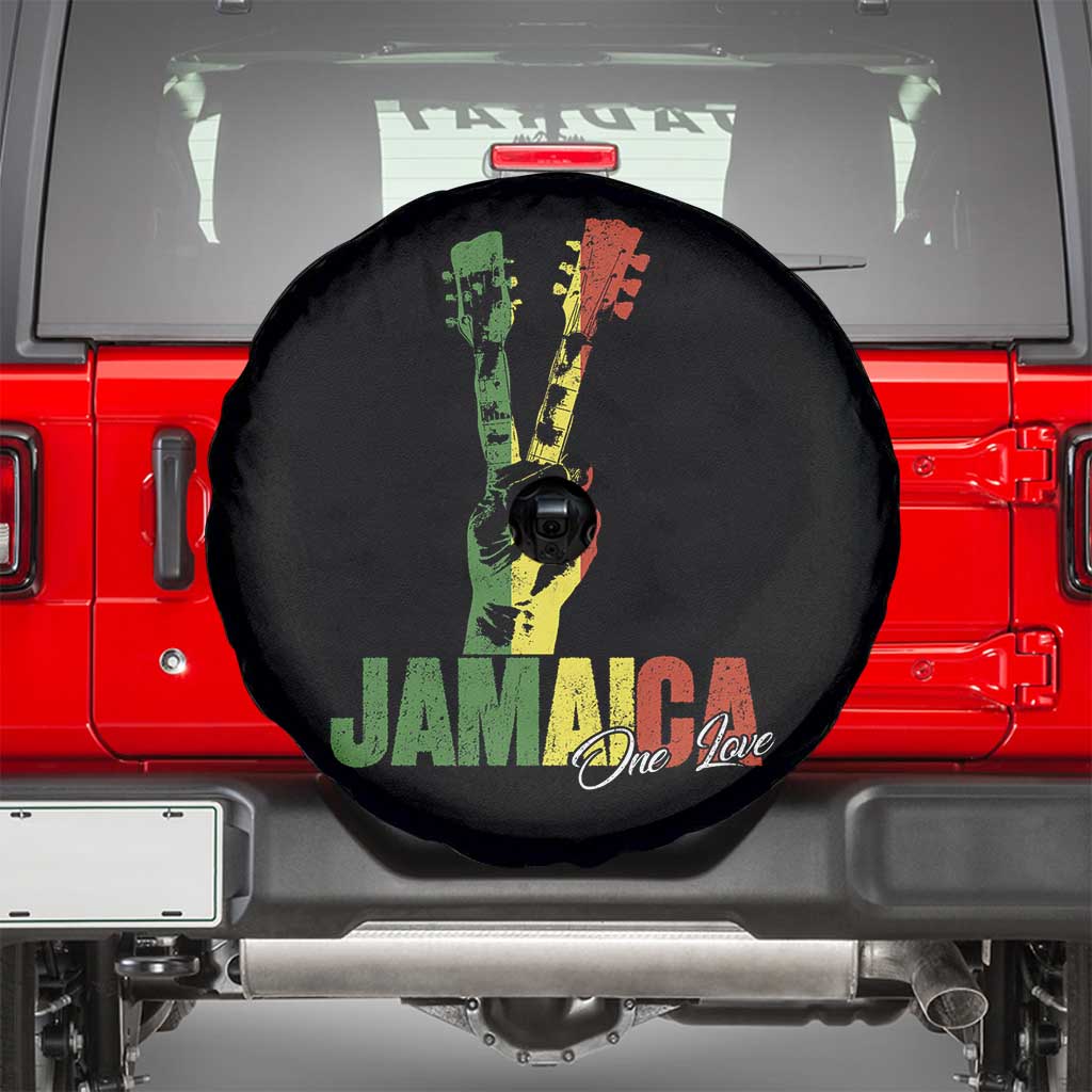 Jamaica One Love Reggae Music Spare Tire Cover Rasta Peace Hand Guitar - Wonder Print Shop