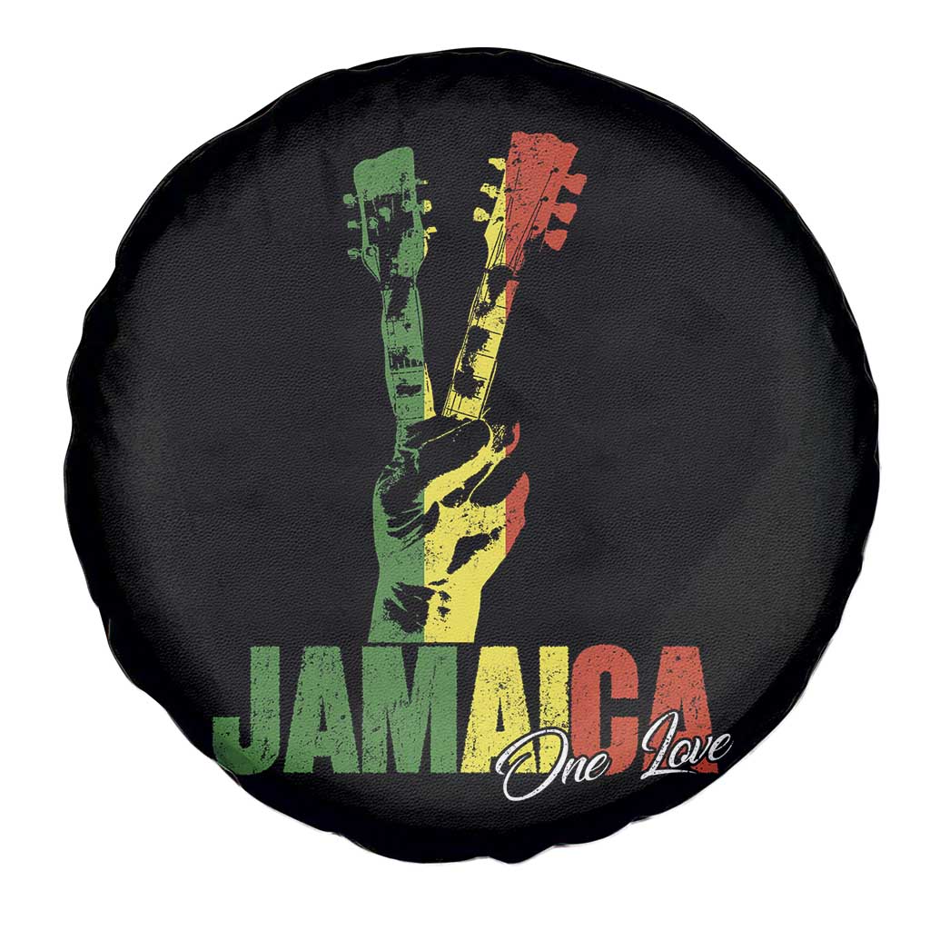 Jamaica One Love Reggae Music Spare Tire Cover Rasta Peace Hand Guitar - Wonder Print Shop