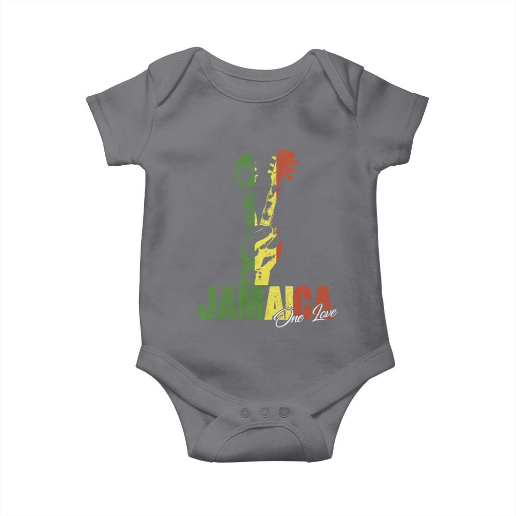 Jamaica One Love Reggae Music Baby Onesie Rasta Peace Hand Guitar - Wonder Print Shop