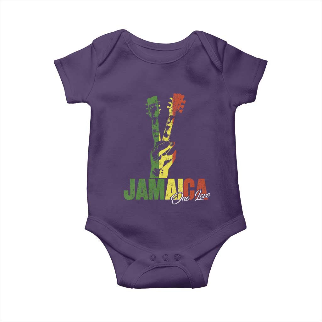 Jamaica One Love Reggae Music Baby Onesie Rasta Peace Hand Guitar - Wonder Print Shop