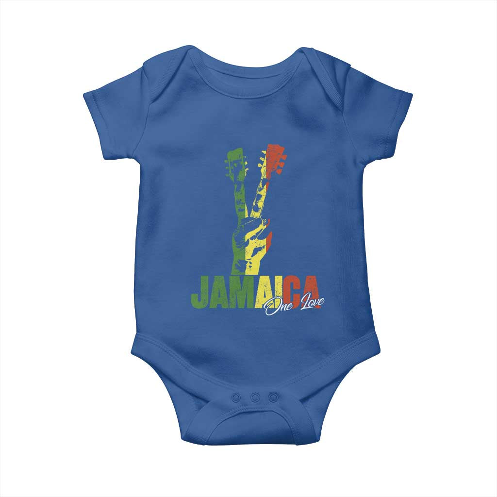 Jamaica One Love Reggae Music Baby Onesie Rasta Peace Hand Guitar - Wonder Print Shop