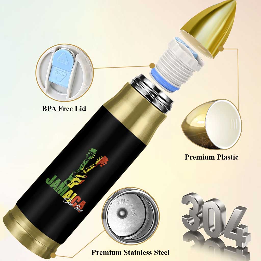 Jamaica One Love Reggae Music Bullet Tumbler Rasta Peace Hand Guitar - Wonder Print Shop