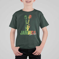 Jamaica One Love Reggae Music T Shirt For Kid Rasta Peace Hand Guitar - Wonder Print Shop