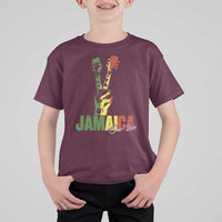 Jamaica One Love Reggae Music T Shirt For Kid Rasta Peace Hand Guitar - Wonder Print Shop