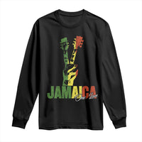 Jamaica One Love Reggae Music Long Sleeve Shirt Rasta Peace Hand Guitar - Wonder Print Shop