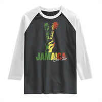 Jamaica One Love Reggae Music Raglan Shirt Rasta Peace Hand Guitar - Wonder Print Shop