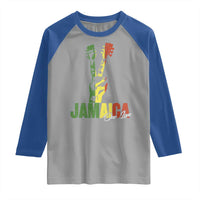 Jamaica One Love Reggae Music Raglan Shirt Rasta Peace Hand Guitar - Wonder Print Shop