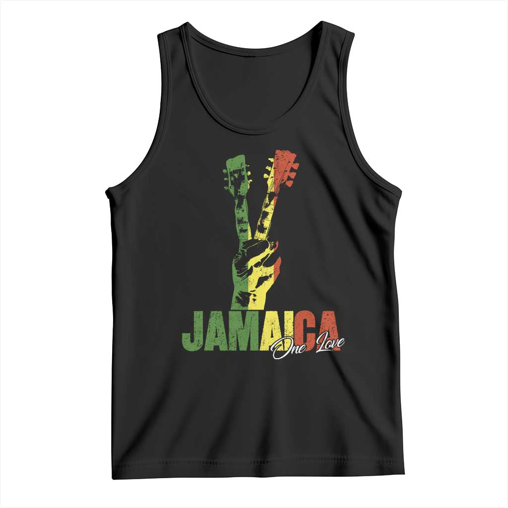 Jamaica One Love Reggae Music Tank Top Rasta Peace Hand Guitar - Wonder Print Shop