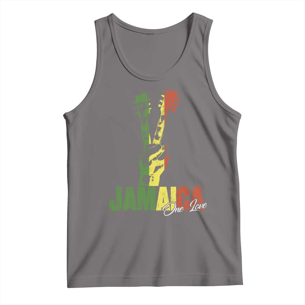 Jamaica One Love Reggae Music Tank Top Rasta Peace Hand Guitar - Wonder Print Shop
