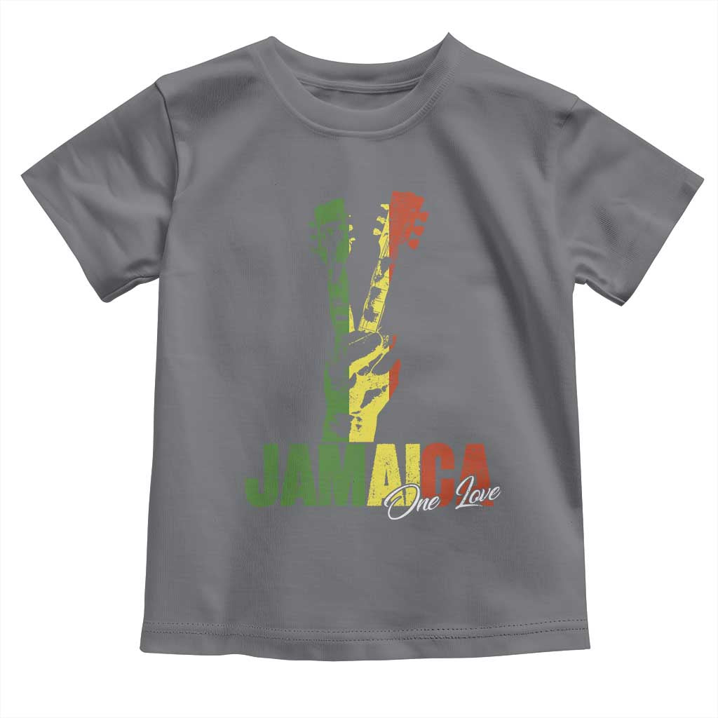 Jamaica One Love Reggae Music Toddler T Shirt Rasta Peace Hand Guitar - Wonder Print Shop
