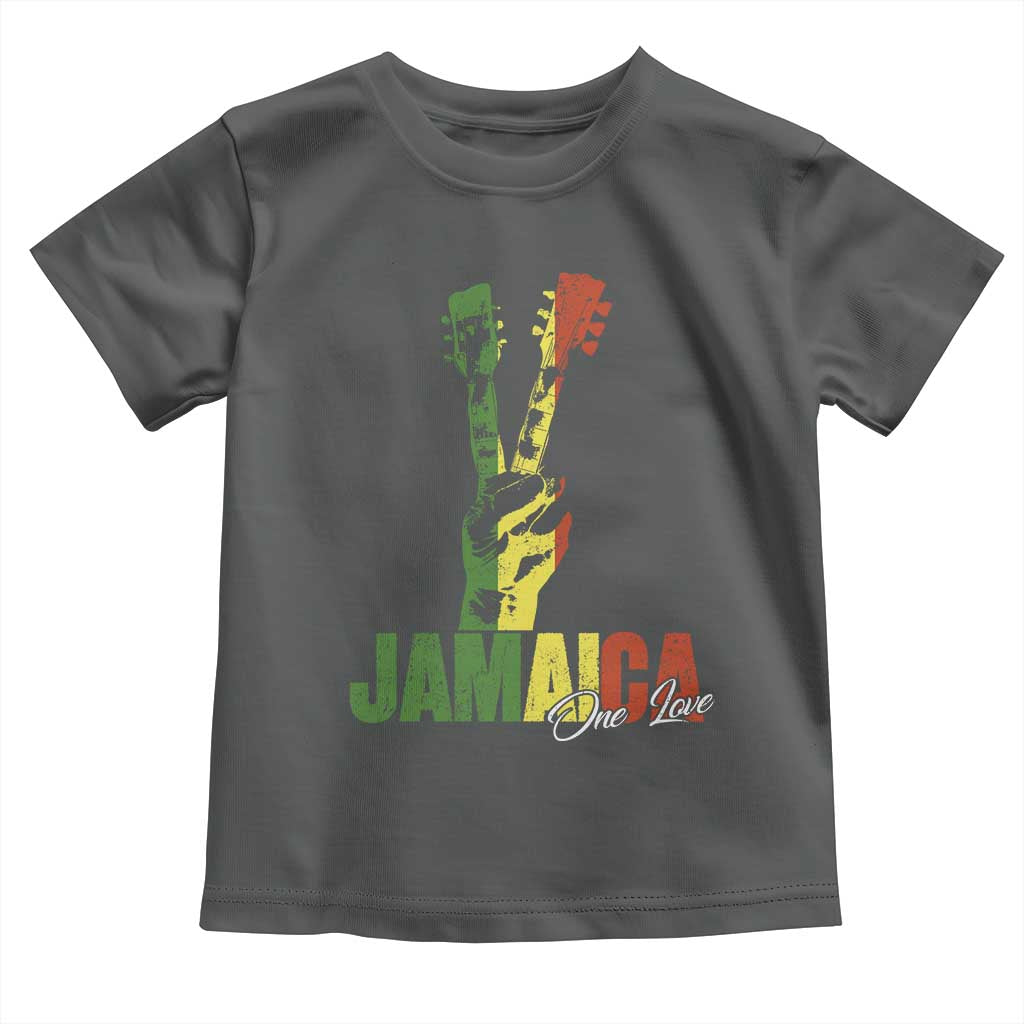 Jamaica One Love Reggae Music Toddler T Shirt Rasta Peace Hand Guitar - Wonder Print Shop