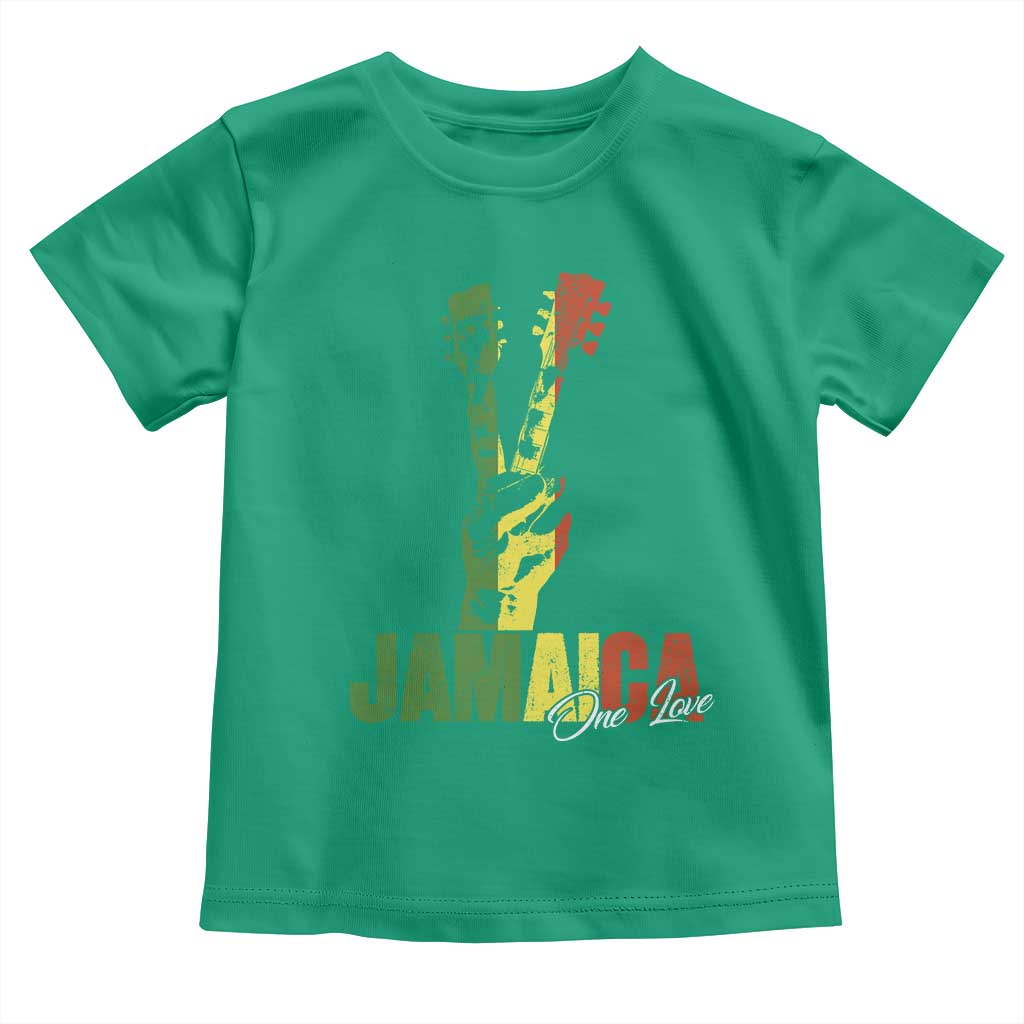 Jamaica One Love Reggae Music Toddler T Shirt Rasta Peace Hand Guitar - Wonder Print Shop