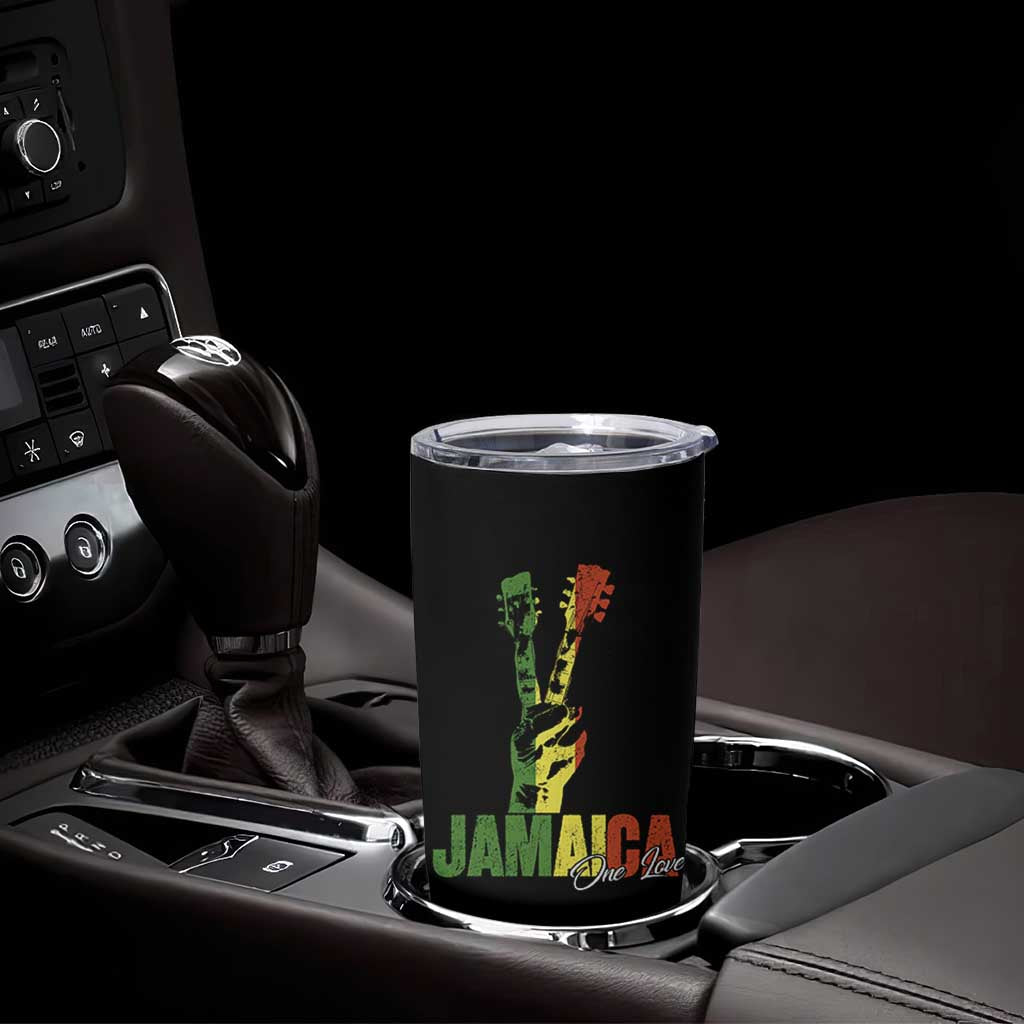 Jamaica One Love Reggae Music Tumbler Cup Rasta Peace Hand Guitar - Wonder Print Shop
