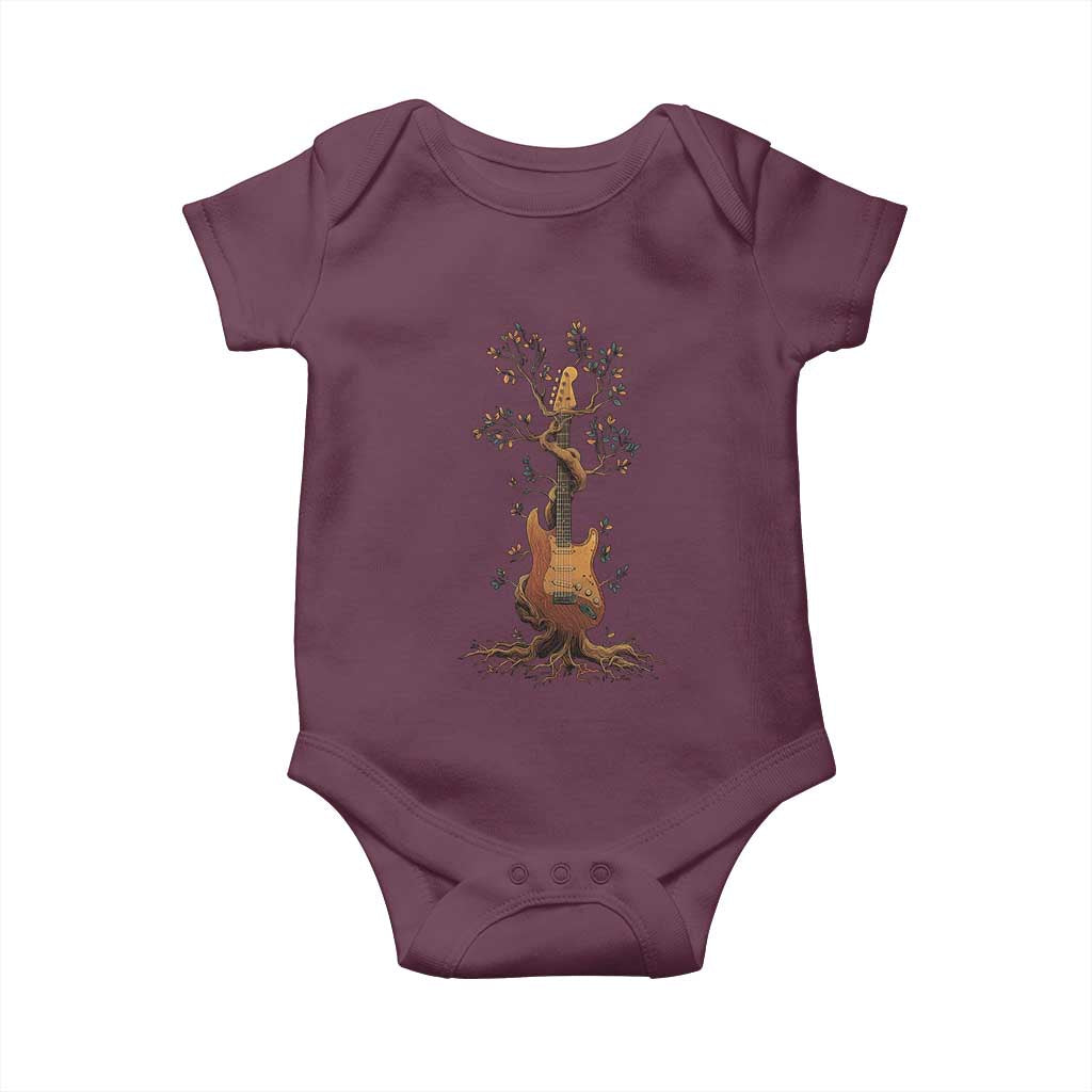 Nature Guitar Tree of Life Guitarist Artistic Roots Baby Onesie - Wonder Print Shop