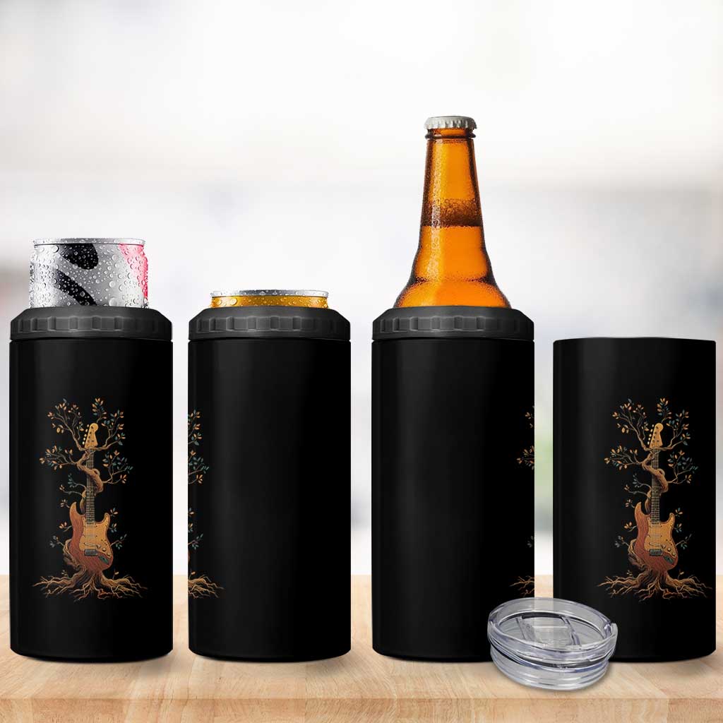Nature Guitar Tree of Life Guitarist Artistic Roots 4 in 1 Can Cooler Tumbler - Wonder Print Shop